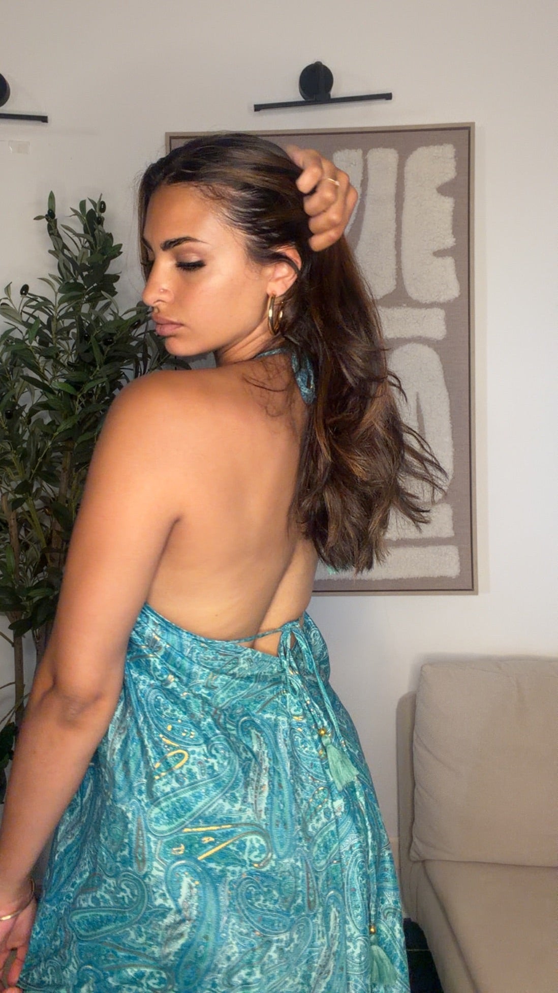 Robe dos nu bleu azur