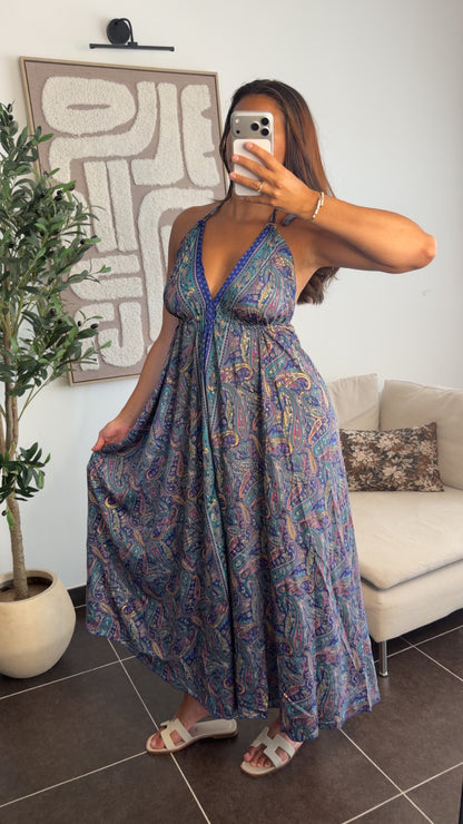 Robe dos nu saphir
